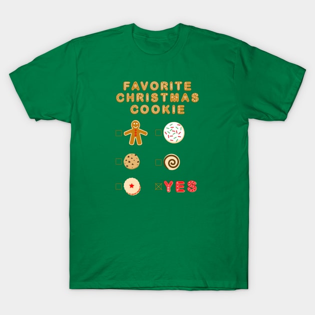 Favorite Christmas Cookie Checklist T-Shirt by skauff